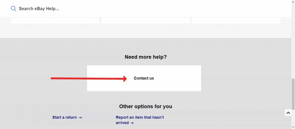 eBay Contact Us Page