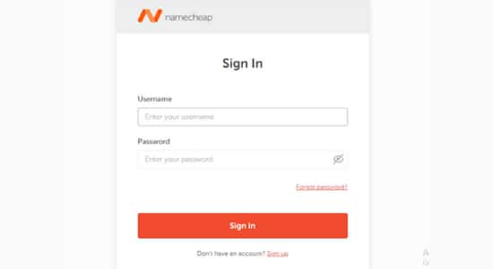 login with namecheap credentials