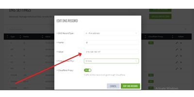 edit DNS record
