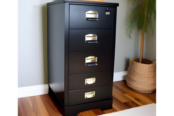 5 drawers wooden file cabinet