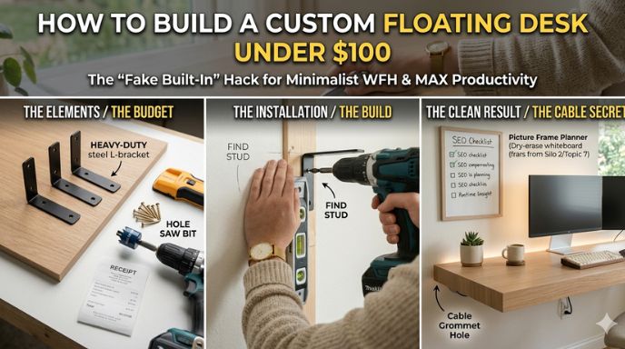 How to Build a Custom Floating Desk for Under $100